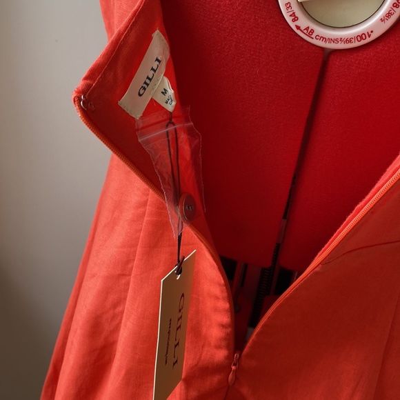 Elegant Orange Coral Sleeveless Dress - Picture 9 of 12